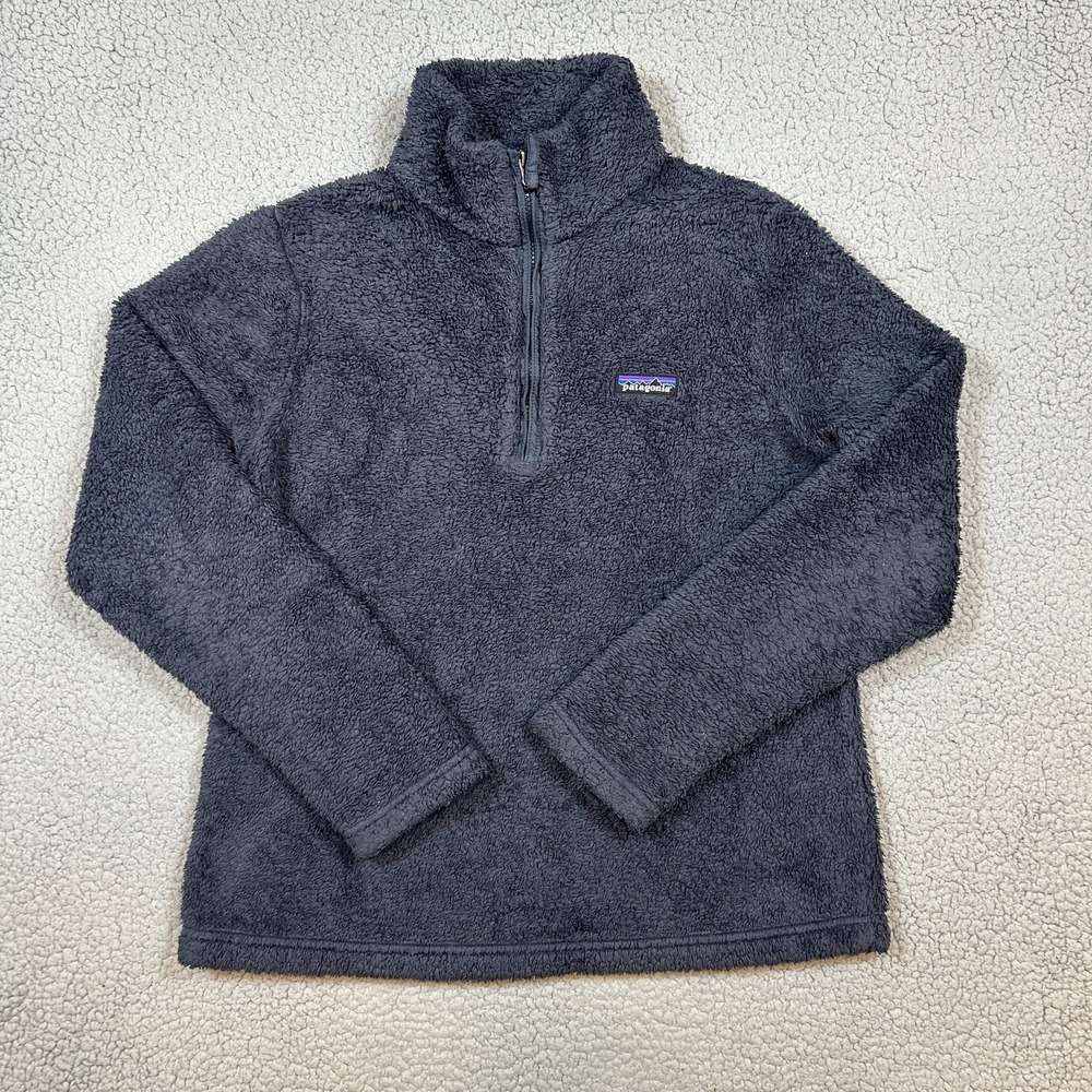 Patagonia Los Gatos Fleece Sweater Womes Medium Blue Gray 1/4-Zip Pull‎ Over